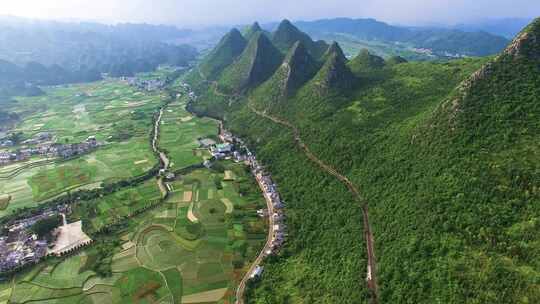 贵州黔西南兴义万峰林景区田园风光风景航拍