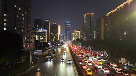 重庆红锦大道夜景航拍