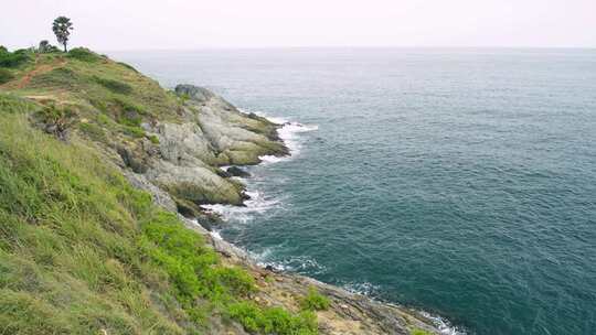 城市海岸线海边风景航拍