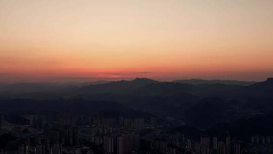 合集城市山川日落晚霞夕阳航拍