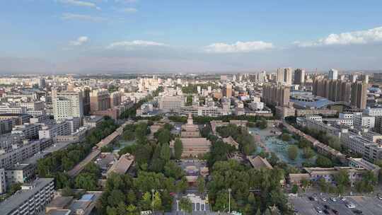 甘肃张掖大佛寺4A景区航拍