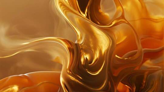 抽象金色波浪丝绸唯美流动背景视频