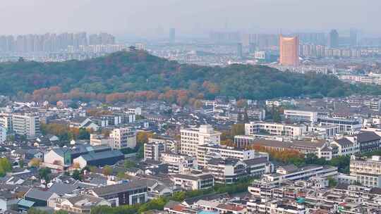 浙江绍兴越城区高楼大厦航拍摩天大楼城市风