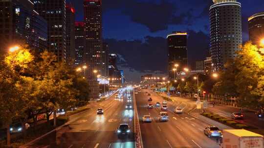 北京国贸夜景视频素材模板下载