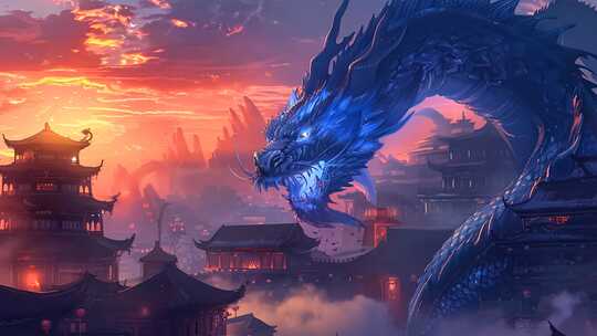 合集神龙庇护风水宝地民间神话故事舞台背景