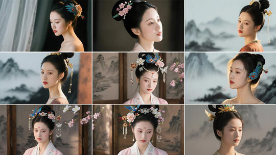 【合集】簪花 古代传统发饰特写