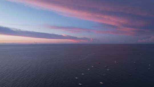 广西北海涠洲岛海边蓝桥日落晚霞航拍