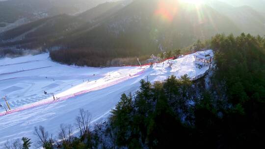 神农架滑雪场航拍视频素材模板下载