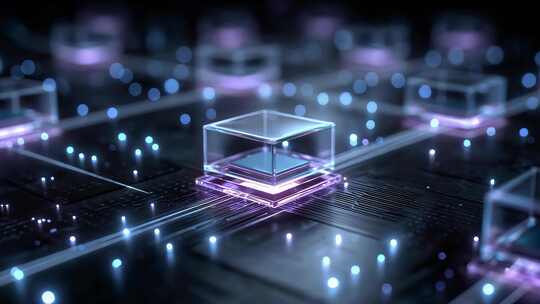 科技芯片在电路板上闪耀光芒