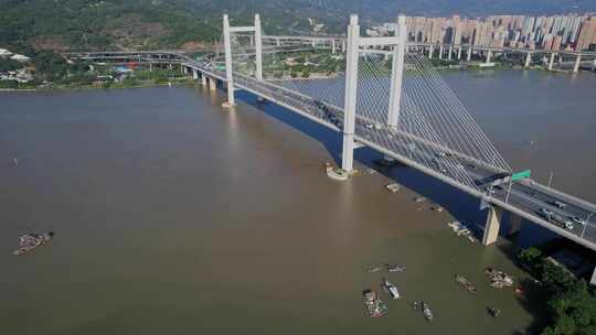 航拍福州魁浦大桥