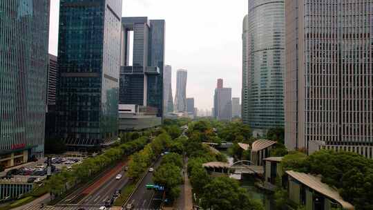 杭州钱江新城高德置地广场城市风景航拍视频素材模板下载