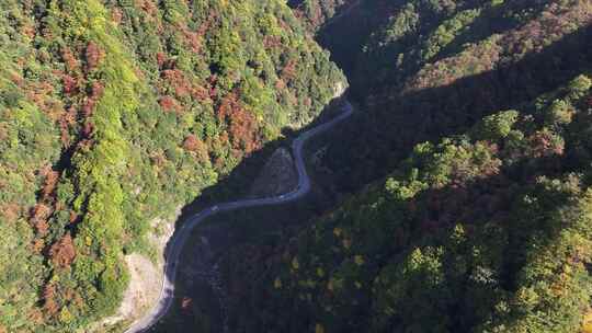 4K大气航拍重庆光雾山红军路素材风景