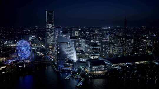 日本城市航拍东京航拍东京夜景航拍视频素材模板下载