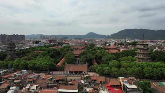 福建泉州古西街开元寺航拍