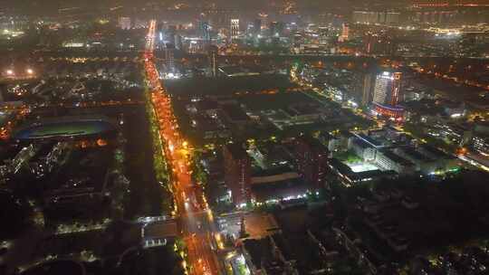 杭州钱塘新区下沙文泽路夜晚夜景车流视频素