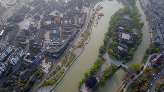 4k 航拍江苏淮安中式园林古建筑景观