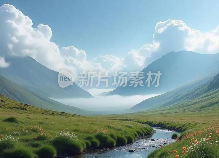 一张有山有水有树的风景图