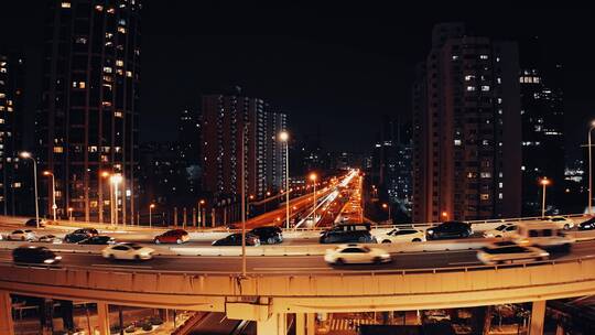 鲁班路立交夜景航拍