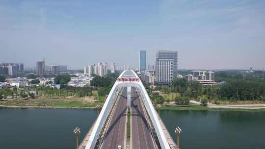 河南漯河牡丹江路大桥交通桥梁航拍