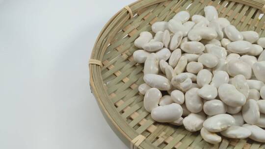 白底白色的芸豆豆子视频素材模板下载