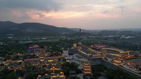 湖北襄阳中国唐城4A景区夜景灯光