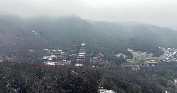 （合集）杭州灵隐寺雪景航拍