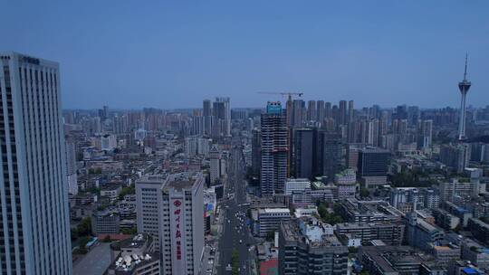 车流高楼大厦居民楼片区后飞