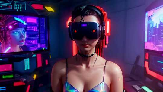 科幻未来赛博VR虚拟现实视频素材模板下载
