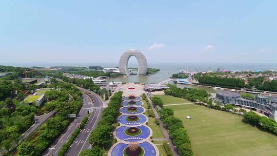 湖州喜来登月亮酒店和周边景观航拍