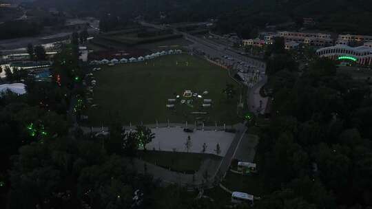 航拍 夜景 活动 露营 夏天