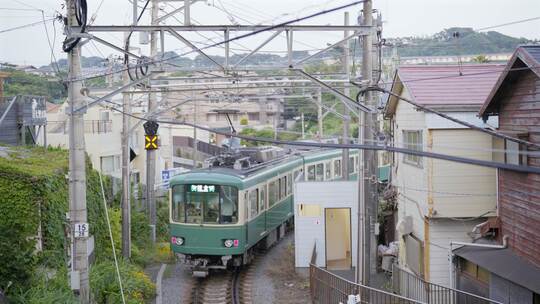 日本镰仓江之电 电车高清在线视频素材下载