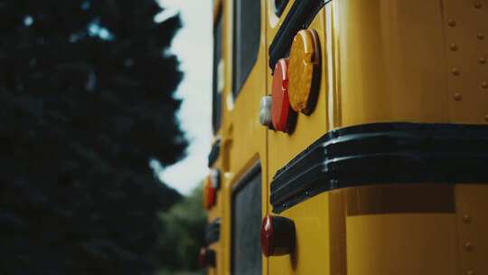 校车，巴士，黄色，尾灯