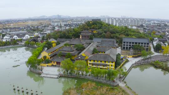 浙江宁波慈溪鹤鸣古镇金仙寺航拍