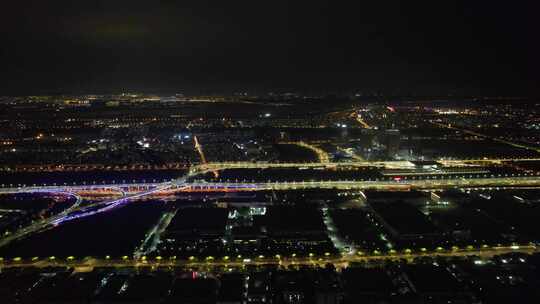 江苏城市夜景交通航拍视频素材模板下载