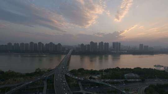 福建省福州市尤溪洲大桥黄昏延时摄影