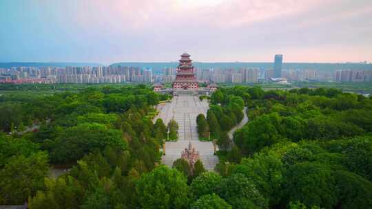 陕西省宝鸡市中华石鼓园航拍8k