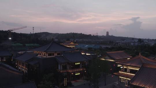 洛阳龙门龙门石窟伊河古街古建筑航拍