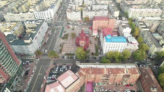 哈尔滨革新教堂广场航拍