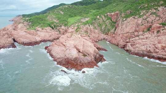 福建霞浦海浪拍打海岸风景航拍