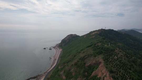 大海海洋岛屿自然风光山东烟台长岛航拍