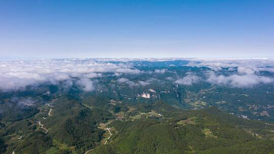 4k航拍恩施建始山村云海延时