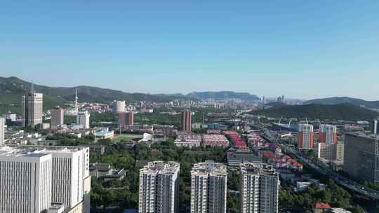 航拍济南城市天际线济南大景济南全景