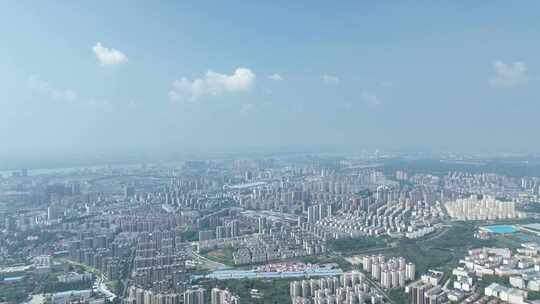 九江市500米高空360度看九江城市风光