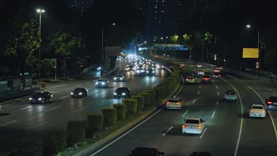 公路夜景城市深圳罗湖道路夜晚C0362