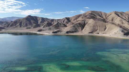 航拍西藏阿里地区班公湖