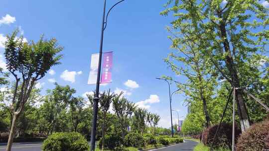 马路运镜风景特写