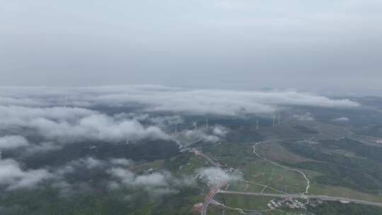 贵州龙里大草原清晨平流雾航拍视频素材模板下载