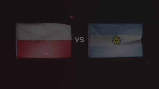 卡塔尔足球世界杯阿根廷国旗对波兰
