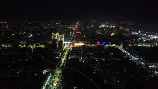 城市夜景俯瞰灯火辉煌景象