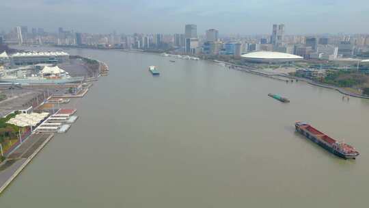 上海市黄浦江两岸城市风景视频素材航拍